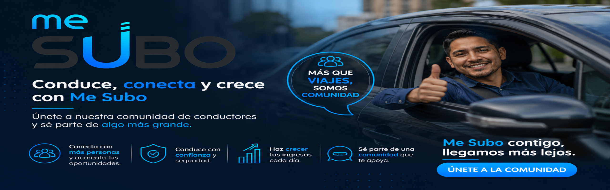 Conduce, conecta y crece con Me Subo